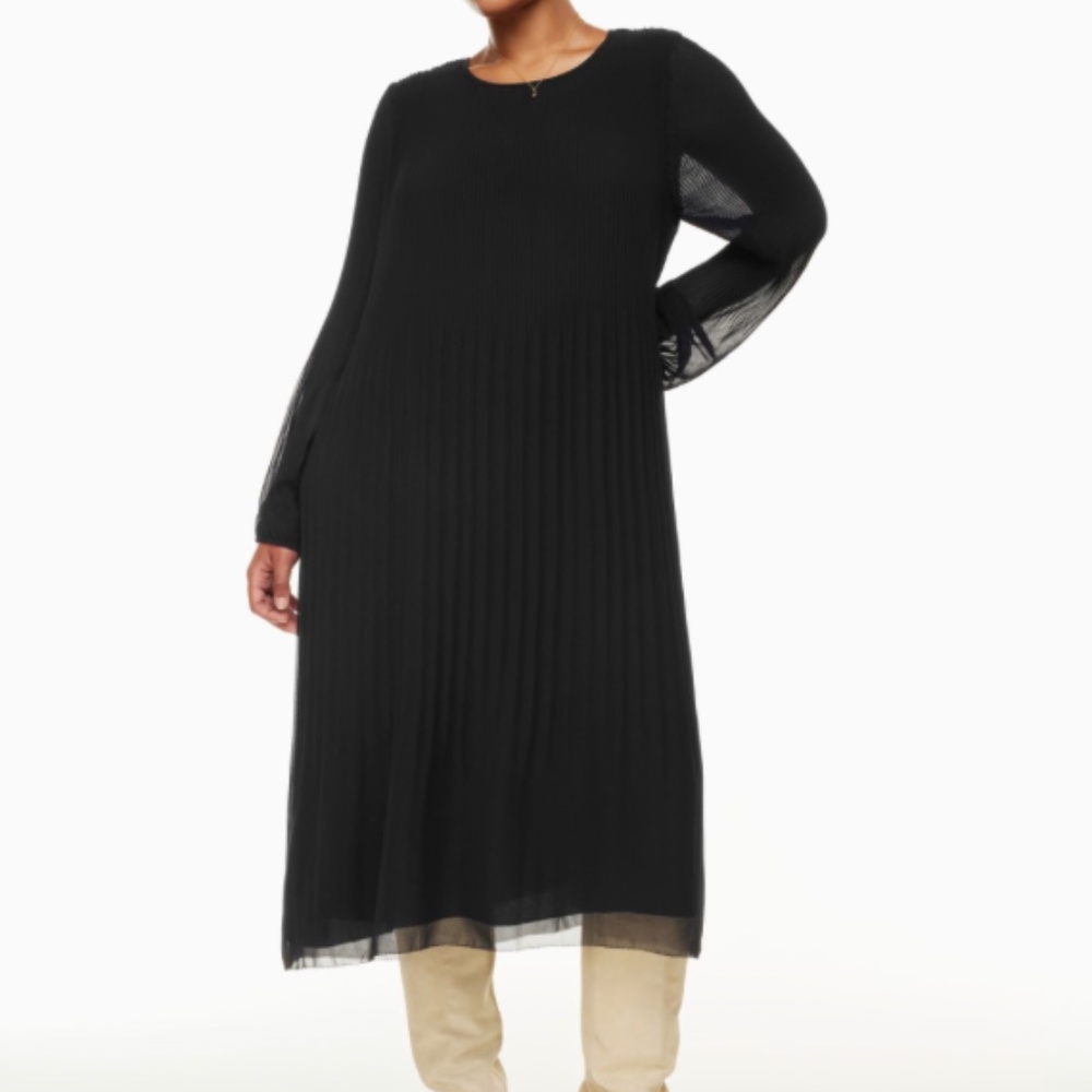 Aritzia wilfred day dreamer midi black long sleeve dress